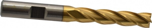 Cleveland C33389 Square End Mill: 11/32 Dia, 1-1/2 LOC, 3/8 Shank Dia, 3-1/4 OAL, 4 Flutes, High Speed Steel Image