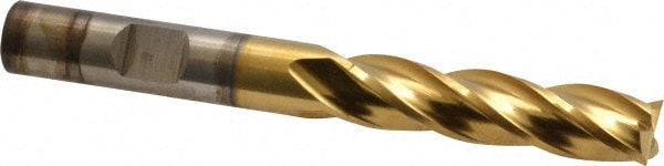 Cleveland C33390 Square End Mill: 3/8 Dia, 1-1/2 LOC, 3/8 Shank Dia, 3-1/4 OAL, 4 Flutes, High Speed Steel Image