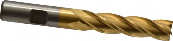 Cleveland C33394 Square End Mill: 1/2 Dia, 2 LOC, 1/2 Shank Dia, 4 OAL, 4 Flutes, High Speed Steel Image