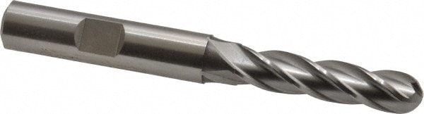 Cleveland C33324 Ball End Mill: 0.3125" Dia, 1.375" LOC, 4 Flute, High Speed Steel Image