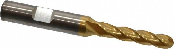 Cleveland C33326 Ball End Mill: 0.25" Dia, 1.25" LOC, 4 Flute, High Speed Steel Image