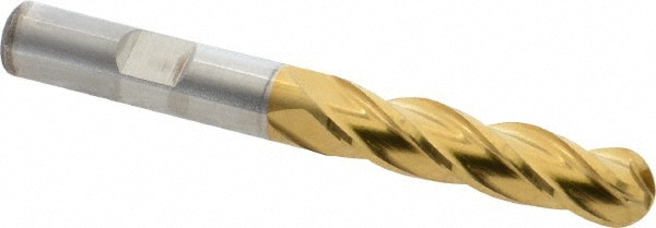 Cleveland C33328 Ball End Mill: 0.375" Dia, 1.5" LOC, 4 Flute, High Speed Steel Image