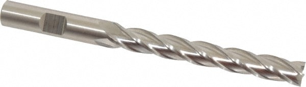 Cleveland C33431 Square End Mill: 11/32 Dia, 2-1/2 LOC, 3/8 Shank Dia, 4-1/4 OAL, 4 Flutes, High Speed Steel Image