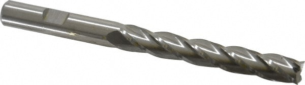 Cleveland C41386 Square End Mill: 3/8 Dia, 2-1/2 LOC, 3/8 Shank Dia, 4-1/4 OAL, 4 Flutes, High Speed Steel Image