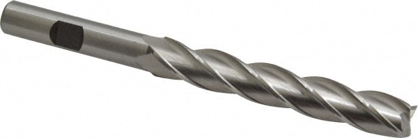 Cleveland C33433 Square End Mill: 7/16 Dia, 2-3/4 LOC, 3/8 Shank Dia, 4-1/2 OAL, 4 Flutes, High Speed Steel Image