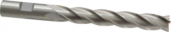 Cleveland C41393 Square End Mill: 5/8 Dia, 4 LOC, 5/8 Shank Dia, 6-1/8 OAL, 4 Flutes, High Speed Steel Image