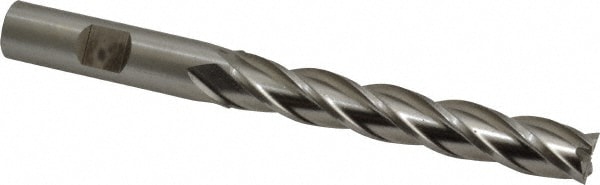 Cleveland C33434 Square End Mill: 15/32 Dia, 3 LOC, 1/2 Shank Dia, 5 OAL, 4 Flutes, High Speed Steel Image