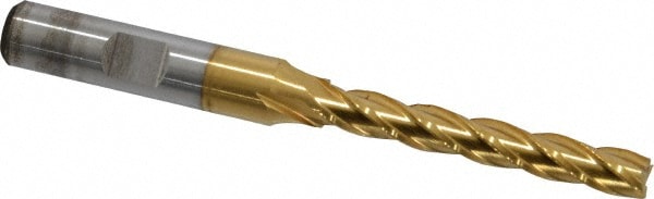 Cleveland C33440 Square End Mill: 1/4 Dia, 1-3/4 LOC, 3/8 Shank Dia, 3-9/16 OAL, 4 Flutes, High Speed Steel Image