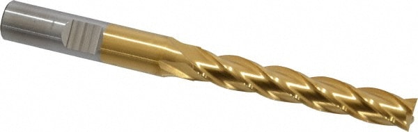 Cleveland C33442 Square End Mill: 5/16 Dia, 2 LOC, 3/8 Shank Dia, 3-3/4 OAL, 4 Flutes, High Speed Steel Image