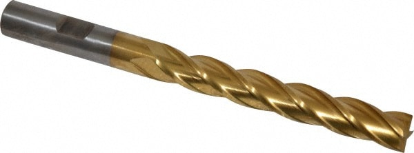 Cleveland C33444 Square End Mill: 3/8 Dia, 2-1/2 LOC, 3/8 Shank Dia, 4-1/4 OAL, 4 Flutes, High Speed Steel Image