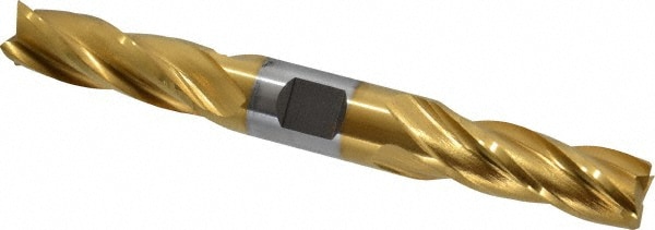 Cleveland C32966 Square End Mill: 9/16 Dia, 1-3/8 LOC, 5/8 Shank Dia, 5 OAL, 4 Flutes, Cobalt Image