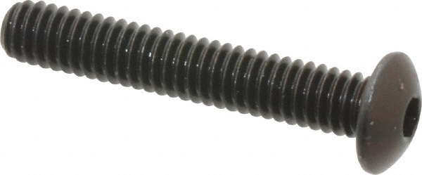 Made in USA 8C100KBC #8-32 1" Length Under Head Hex Socket Drive Button Socket Cap Screw Image