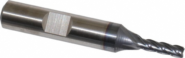 Cleveland C31988 Square End Mill: 5/32 Dia, 1/2 LOC, 3/8 Shank Dia, 2-3/8 OAL, 4 Flutes, Powdered Metal Image