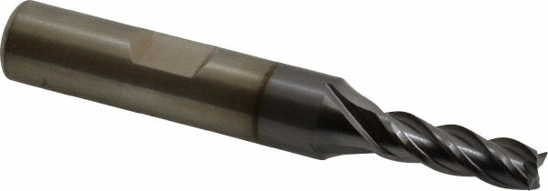 Cleveland C31990 Square End Mill: 7/32 Dia, 5/8 LOC, 3/8 Shank Dia, 2-7/16 OAL, 4 Flutes, Powdered Metal Image