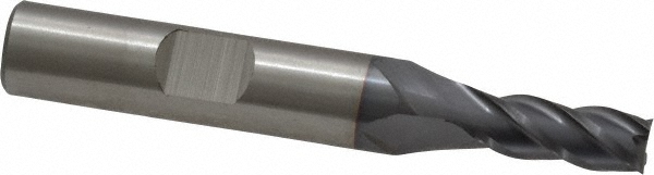 Cleveland C31991 Square End Mill: 1/4 Dia, 5/8 LOC, 3/8 Shank Dia, 2-7/16 OAL, 4 Flutes, Powdered Metal Image