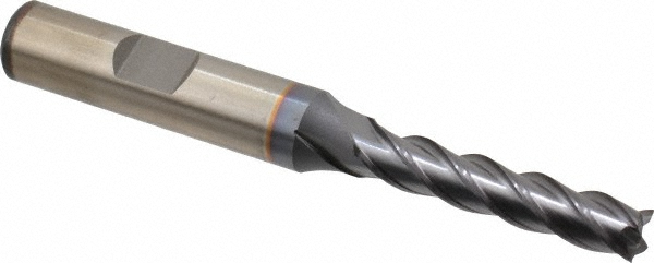 Cleveland C32032 Square End Mill: 1/4 Dia, 1-1/4 LOC, 3/8 Shank Dia, 3-1/16 OAL, 4 Flutes, Powdered Metal Image