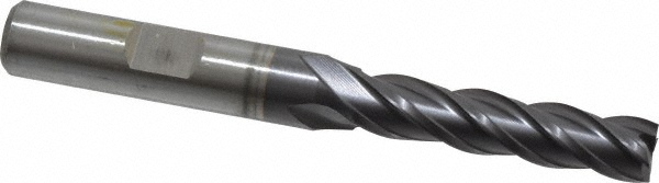 Cleveland C32033 Square End Mill: 5/16 Dia, 1-3/8 LOC, 3/8 Shank Dia, 3-1/8 OAL, 4 Flutes, Powdered Metal Image