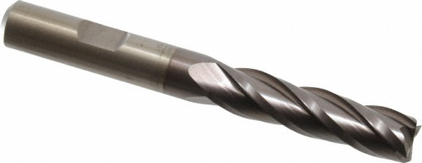 Cleveland C32034 Square End Mill: 3/8 Dia, 1-1/2 LOC, 3/8 Shank Dia, 3-1/4 OAL, 4 Flutes, Powdered Metal Image