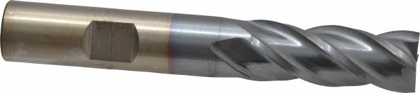 Cleveland C31999 Square End Mill: 1/2 Dia, 1-1/4 LOC, 1/2 Shank Dia, 3-1/2 OAL, 4 Flutes, Powdered Metal Image
