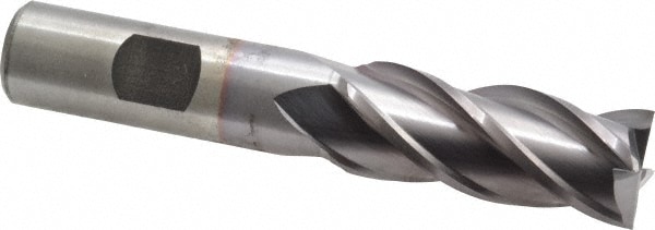 Cleveland C32002 Square End Mill: 11/16 Dia, 1-5/8 LOC, 5/8 Shank Dia, 3-3/4 OAL, 4 Flutes, Powdered Metal Image