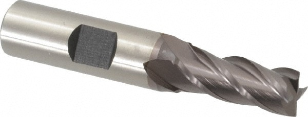 Cleveland C31996 Square End Mill: 13/32 Dia, 1 LOC, 1/2 Shank Dia, 2-11/16 OAL, 4 Flutes, Powdered Metal Image