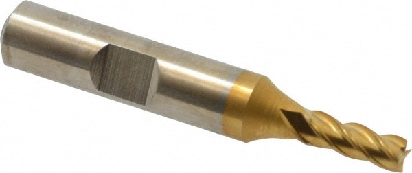 Cleveland C31962 Square End Mill: 3/16 Dia, 1/2 LOC, 3/8 Shank Dia, 2-3/8 OAL, 4 Flutes, Powdered Metal Image