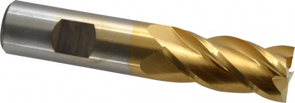 Cleveland C31976 Square End Mill: 3/4 Dia, 1-5/8 LOC, 3/4 Shank Dia, 3-7/8 OAL, 4 Flutes, Powdered Metal Image