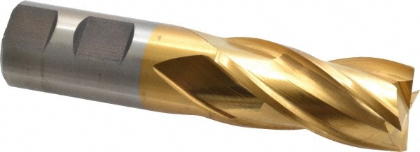 Cleveland C31981 Square End Mill: 1 Dia, 2 LOC, 1 Shank Dia, 4-1/2 OAL, 4 Flutes, Powdered Metal Image