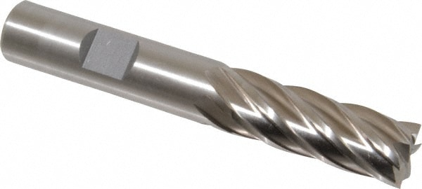 Cleveland C42698 Square End Mill: 1/2 Dia, 1-1/4 LOC, 1/2 Shank Dia, 3-1/4 OAL, 6 Flutes, Cobalt Image