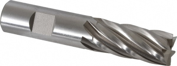 Cleveland C42706 Square End Mill: 3/4 Dia, 1-5/8 LOC, 3/4 Shank Dia, 3-7/8 OAL, 6 Flutes, Cobalt Image