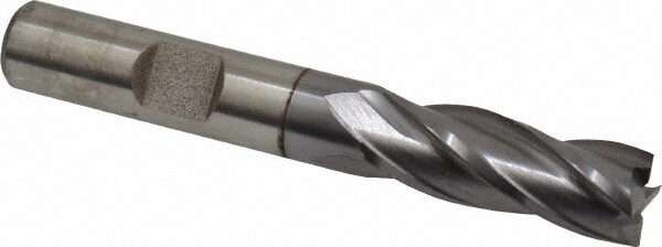 Cleveland C32626 Square End Mill: 25/64 Dia, 1 LOC, 3/8 Shank Dia, 1-11/16 OAL, 4 Flutes, Cobalt Image