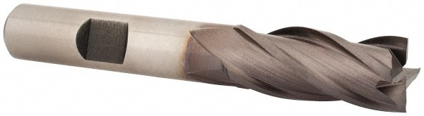 Cleveland C32629 Square End Mill: 7/16 Dia, 1 LOC, 3/8 Shank Dia, 2-11/16 OAL, 4 Flutes, Cobalt Image