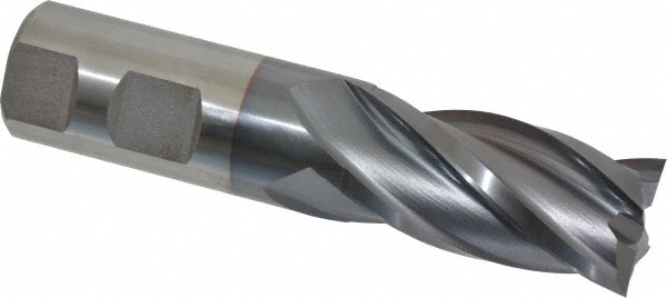 Cleveland C32639 Square End Mill: 1 Dia, 2 LOC, 1 Shank Dia, 4-1/2 OAL, 4 Flutes, Cobalt Image