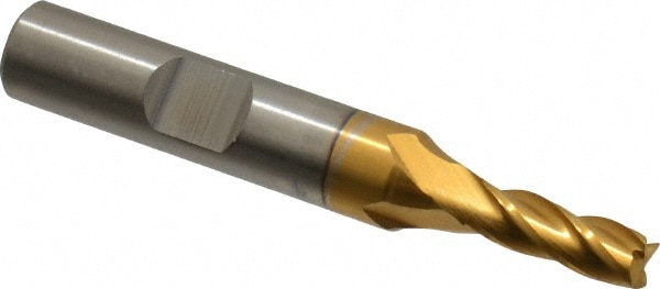 Cleveland C32579 Square End Mill: 7/32 Dia, 5/8 LOC, 3/8 Shank Dia, 2-7/16 OAL, 4 Flutes, Cobalt Image