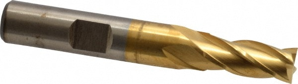 Cleveland C32585 Square End Mill: 5/16 Dia, 3/4 LOC, 3/8 Shank Dia, 2-1/2 OAL, 4 Flutes, Cobalt Image