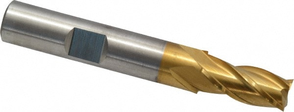 Cleveland C32586 Square End Mill: 21/64 Dia, 3/4 LOC, 3/8 Shank Dia, 2-1/2 OAL, 4 Flutes, Cobalt Image