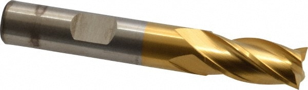 Cleveland C32589 Square End Mill: 3/8 Dia, 3/4 LOC, 3/8 Shank Dia, 2-1/2 OAL, 4 Flutes, Cobalt Image