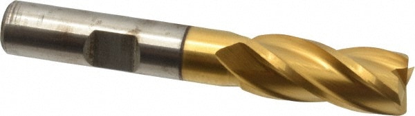 Cleveland C32593 Square End Mill: 7/16 Dia, 1 LOC, 3/8 Shank Dia, 2-11/16 OAL, 4 Flutes, Cobalt Image