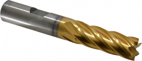 Cleveland C32598 Square End Mill: 1/2 Dia, 1-1/4 LOC, 1/2 Shank Dia, 3-1/4 OAL, 6 Flutes, Cobalt Image