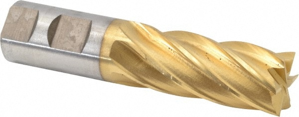 Cleveland C32604 Square End Mill: 1 Dia, 2 LOC, 1 Shank Dia, 4-1/2 OAL, 6 Flutes, Cobalt Image