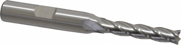 Cleveland C32646 Square End Mill: 1/4 Dia, 1-1/4 LOC, 3/8 Shank Dia, 3-1/16 OAL, 4 Flutes, Cobalt Image