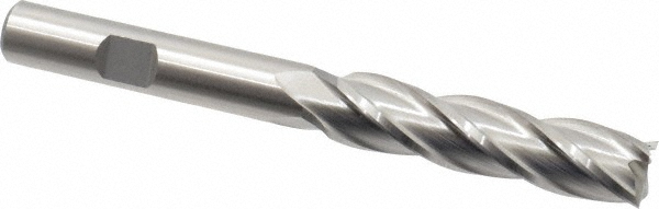 Cleveland C32651 Square End Mill: 7/16 Dia, 1-3/4 LOC, 3/8 Shank Dia, 3-3/4 OAL, 4 Flutes, Cobalt Image