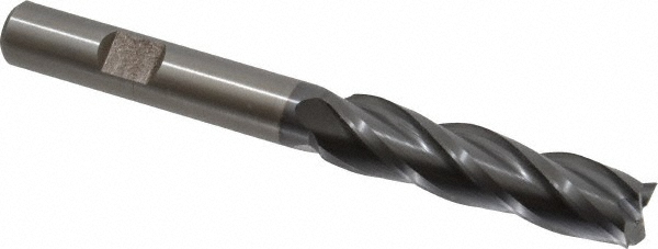Cleveland C32679 Square End Mill: 7/16 Dia, 1-3/4 LOC, 3/8 Shank Dia, 3-3/4 OAL, 4 Flutes, Cobalt Image