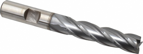 Cleveland C32681 Square End Mill: 1/2 Dia, 2 LOC, 1/2 Shank Dia, 4 OAL, 4 Flutes, Cobalt Image