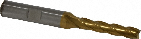 Cleveland C32655 Square End Mill: 1/4 Dia, 1-1/4 LOC, 3/8 Shank Dia, 3-1/16 OAL, 4 Flutes, Cobalt Image