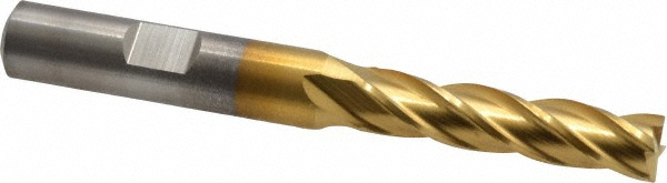 Cleveland C32657 Square End Mill: 5/16 Dia, 1-3/8 LOC, 3/8 Shank Dia, 3-1/8 OAL, 4 Flutes, Cobalt Image
