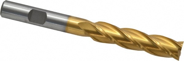 Cleveland C32661 Square End Mill: 7/16 Dia, 1-3/4 LOC, 3/8 Shank Dia, 3-3/4 OAL, 4 Flutes, Cobalt Image