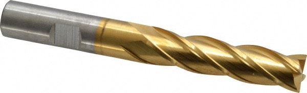 Cleveland C32663 Square End Mill: 1/2 Dia, 2 LOC, 1/2 Shank Dia, 4 OAL, 4 Flutes, Cobalt Image