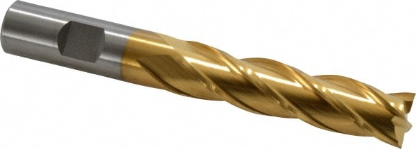 Cleveland C32664 Square End Mill: 5/8 Dia, 2-1/2 LOC, 5/8 Shank Dia, 4-5/8 OAL, 4 Flutes, Cobalt Image