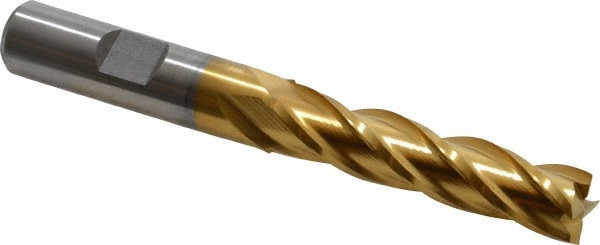 Cleveland C32662 Square End Mill: 15/32 Dia, 2 LOC, 1/2 Shank Dia, 4 OAL, 4 Flutes, Cobalt Image